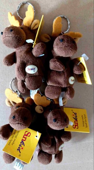 Elch Schlüsselanhänger braun Set mit 4 Stck